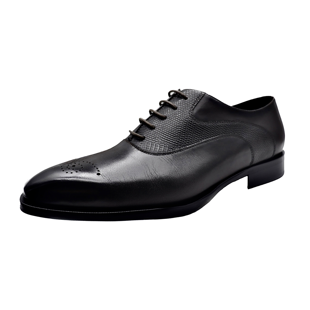 Black men's patchwork classic Oxford