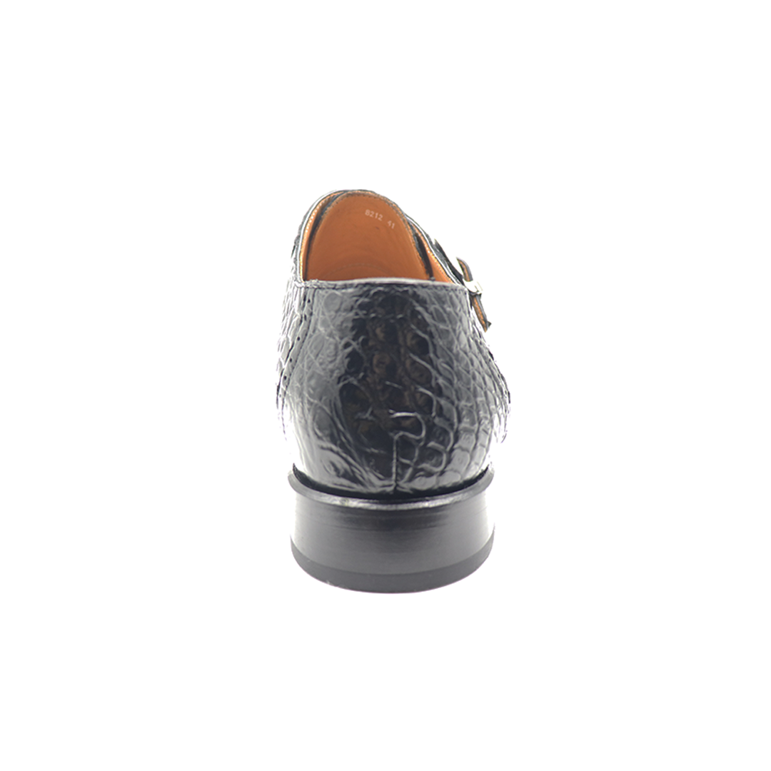 men's black alligator leather loafer|men's black monk strap alligator leather loafer