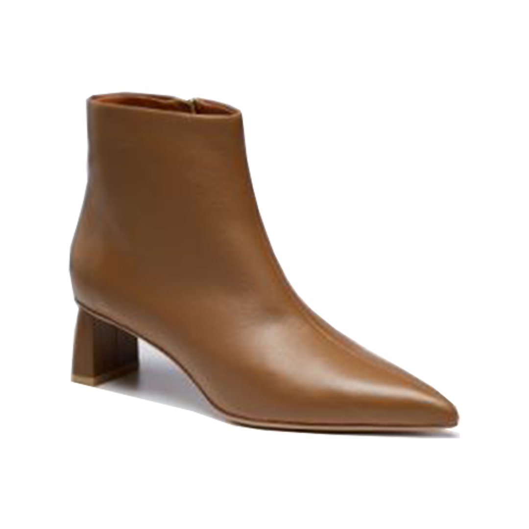 Women's brown pointed sheepskin ankle boots