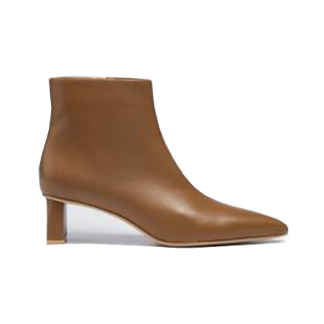 Women's brown pointed sheepskin ankle boots