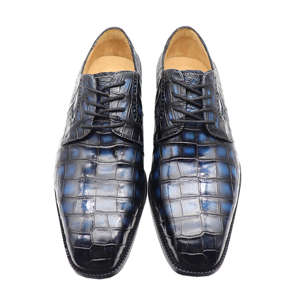 MAURI Alligator BLUE Oxford Monk Strap Alligator Buckle Shoes Men\'s Size 9 Mauri 4849 Alligator Monk Strap Caribbean Blue  main image 4