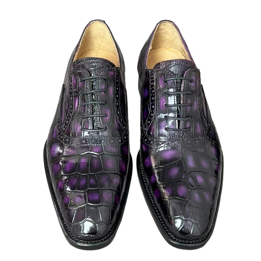 purple Alligator Monk Strap Oxford