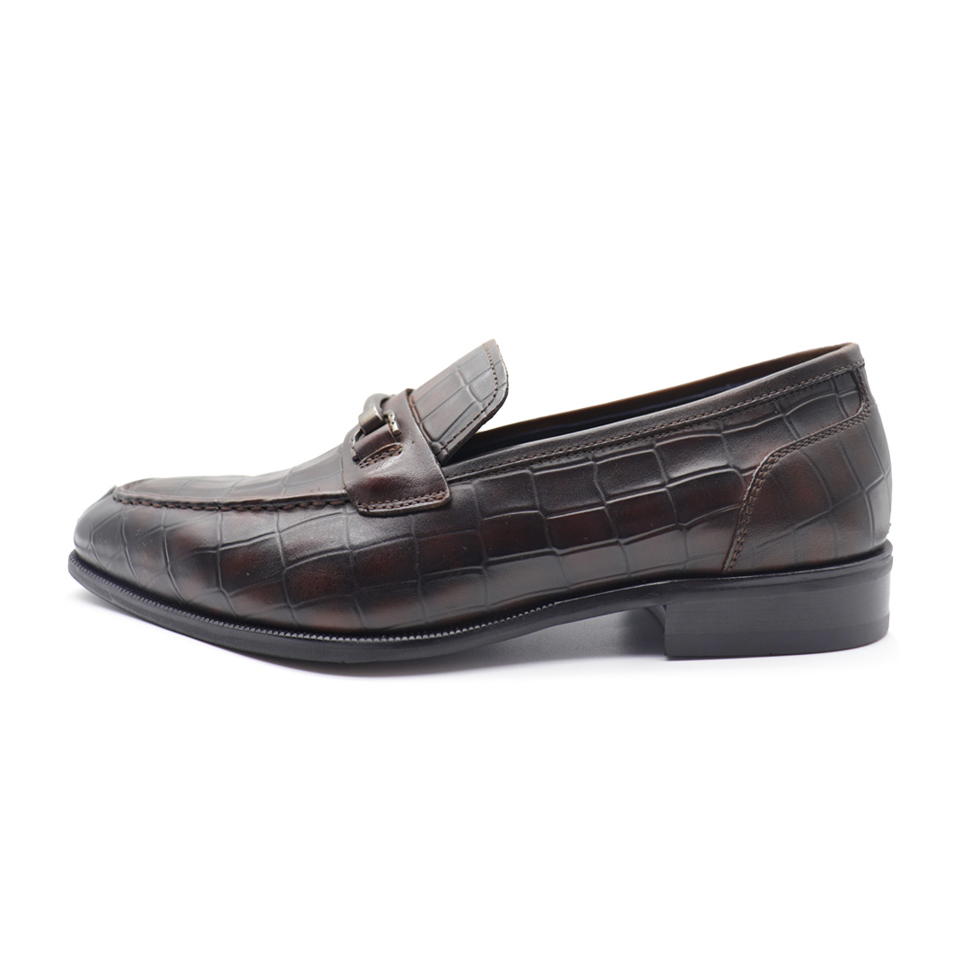 Men's Brown Calfskin Moc Toe Classic Bit Loafer
