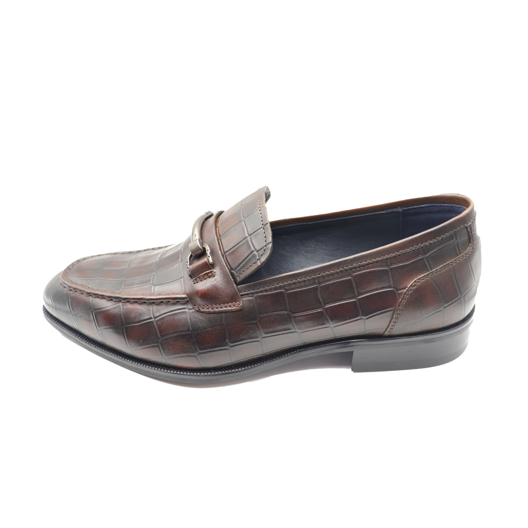 Men's Brown Calfskin Moc Toe Classic Bit Loafer