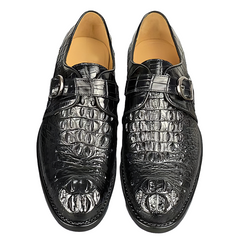 Black Alligator Monk Strap Loafer
