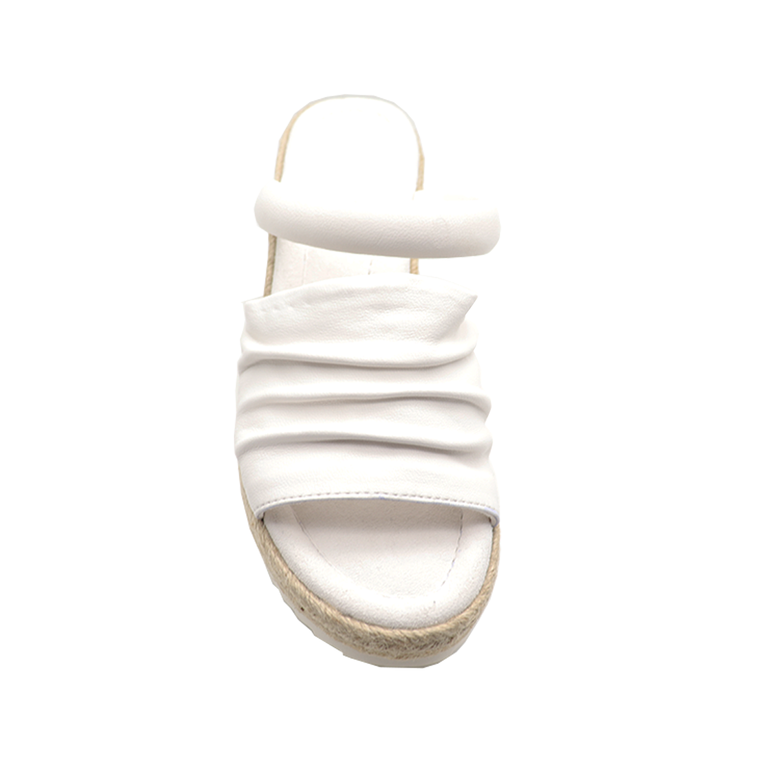 white band Pigskin Leather espadrille wedges