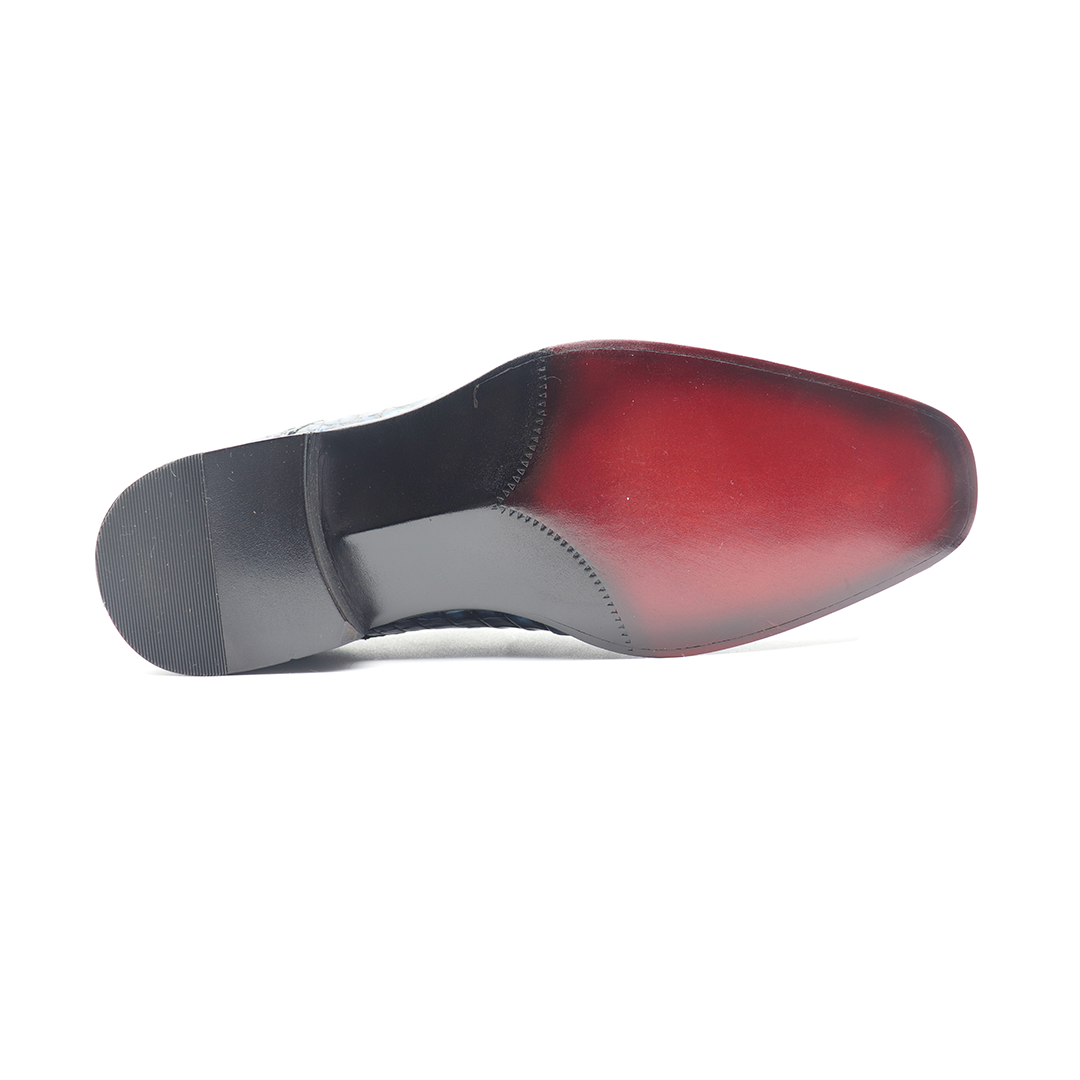 blue Alligator Monk Strap Oxford |  Alligator OXFORDS