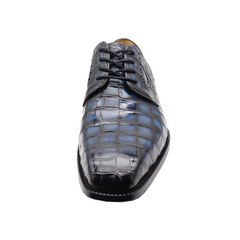 blue Alligator Monk Strap Oxford |  Alligator OXFORDS