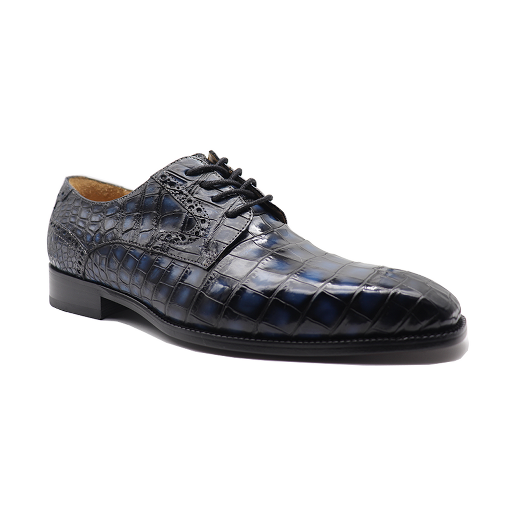 blue Alligator Monk Strap Oxford | Alligator OXFORDS display picture 1