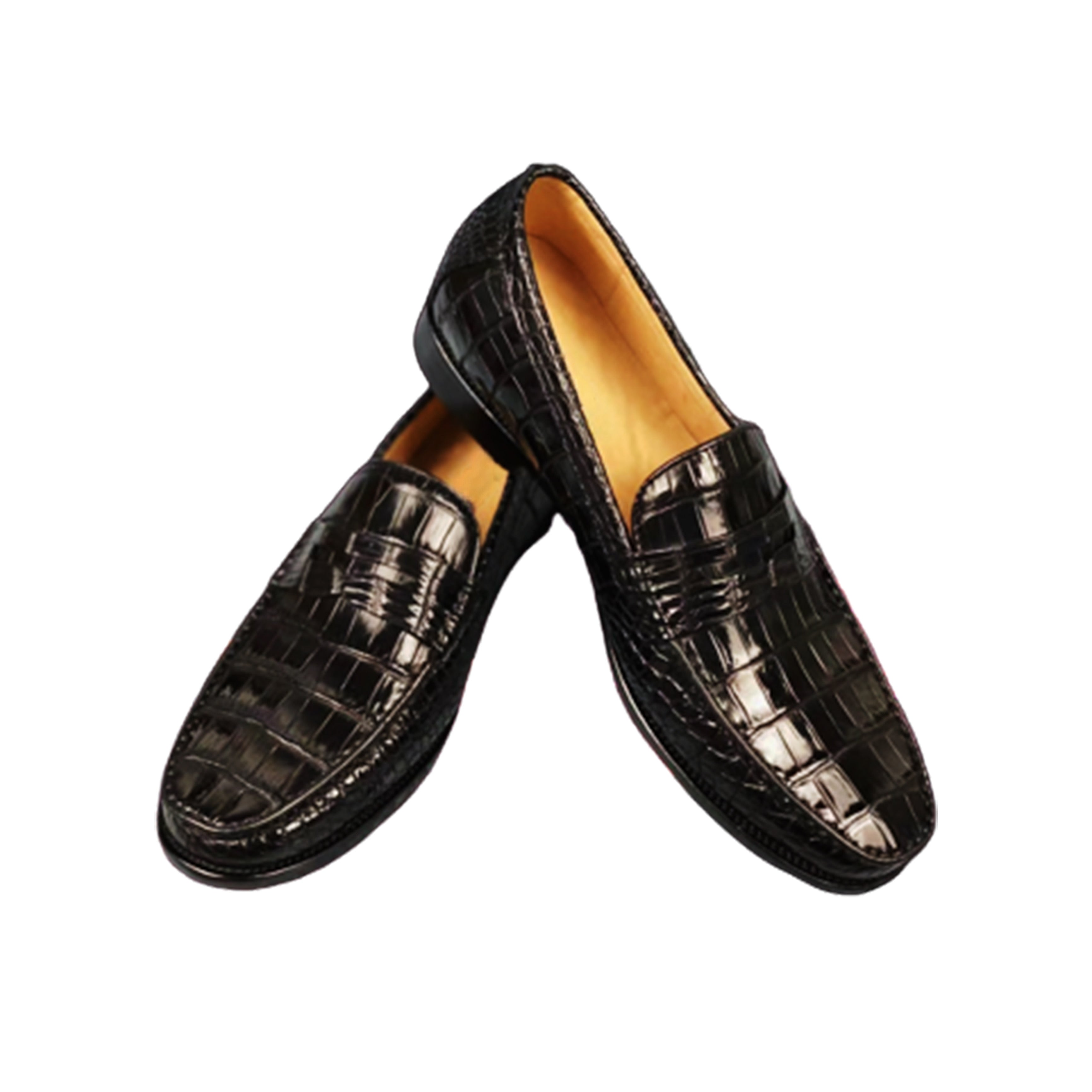 shiny Black GENUINE HORNBACK OXFORDS