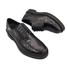 Black ALLIGATOE LEATHER OXFORD MEN'S SHOES
