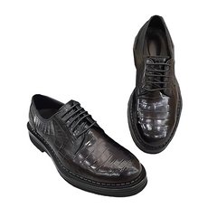 Black ALLIGATOE LEATHER OXFORD MEN'S SHOES
