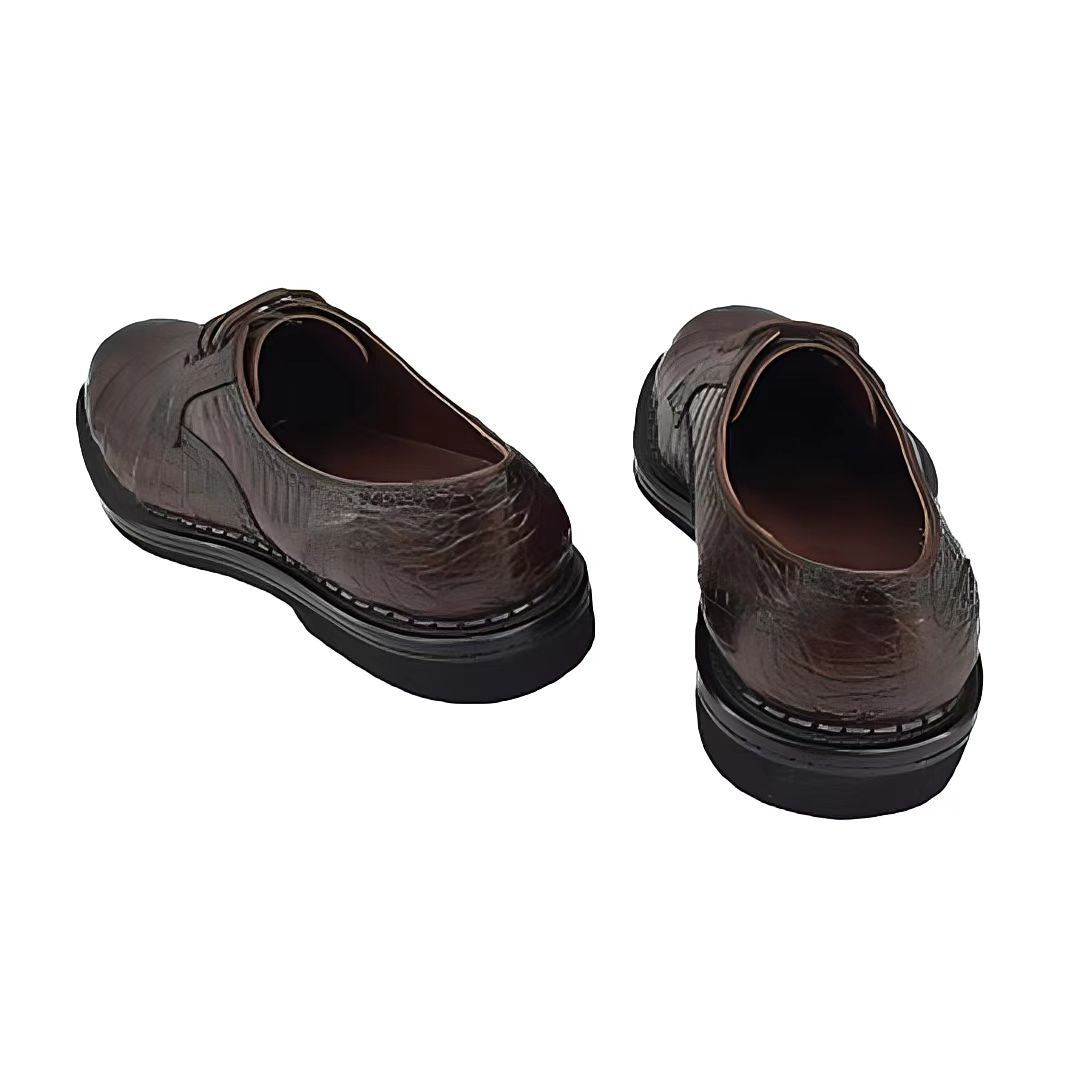 DARK BROWN LEATHER OXFORD MEN'S SHOES