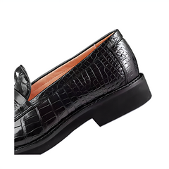 Black Penny Loafers | MEN'S LUXURY DESIGNER SHOES BLACK ALLIGATOR LOAFERS