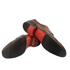 Brown Alligator Lace-Up Oxford Sport-Rust