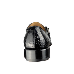 Black Alligator Monk Strap Loafer
