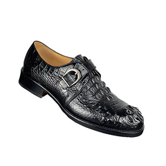Black Alligator Monk Strap Loafer