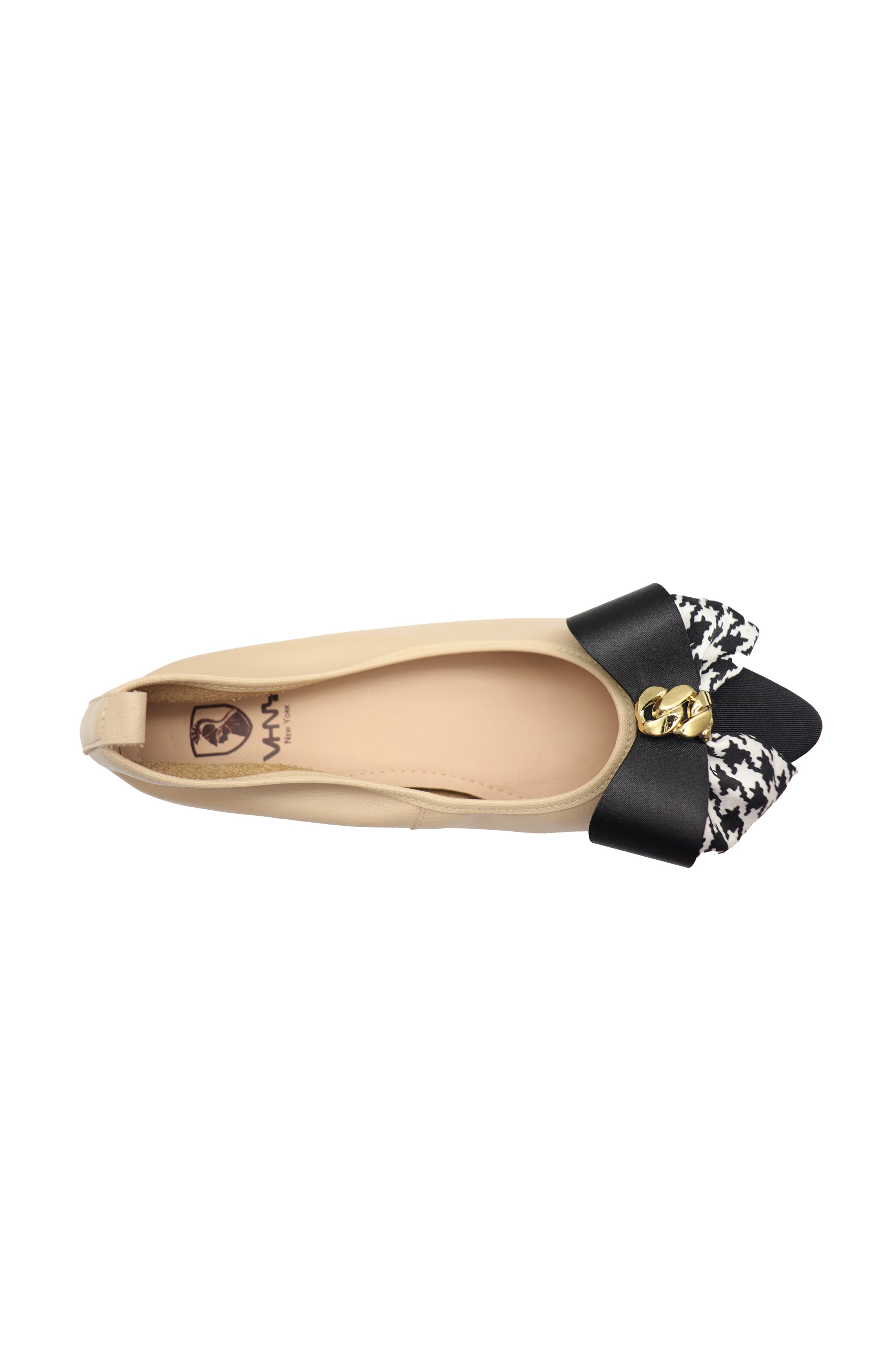 Apricot Cowhide Leather Pointy Heels Bow Ornament Flat Commuter Shoes for Women
