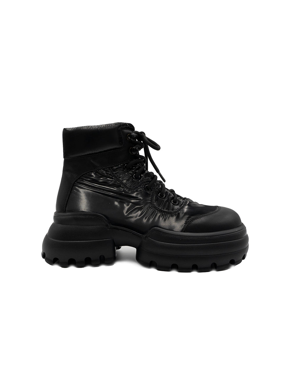 black lace up platform