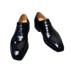 Mens Alligator Leather Luxury Black Shoes