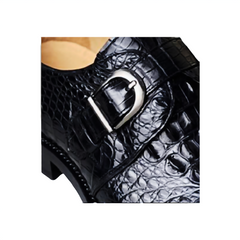 Mens Luxury Black Alligator slip Shoes