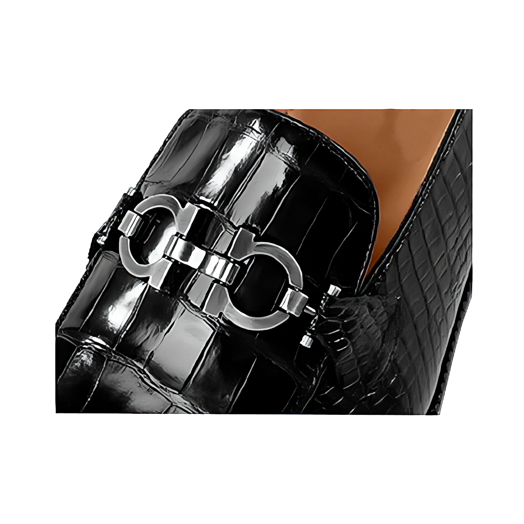 Luxury Black Alligator Loafer