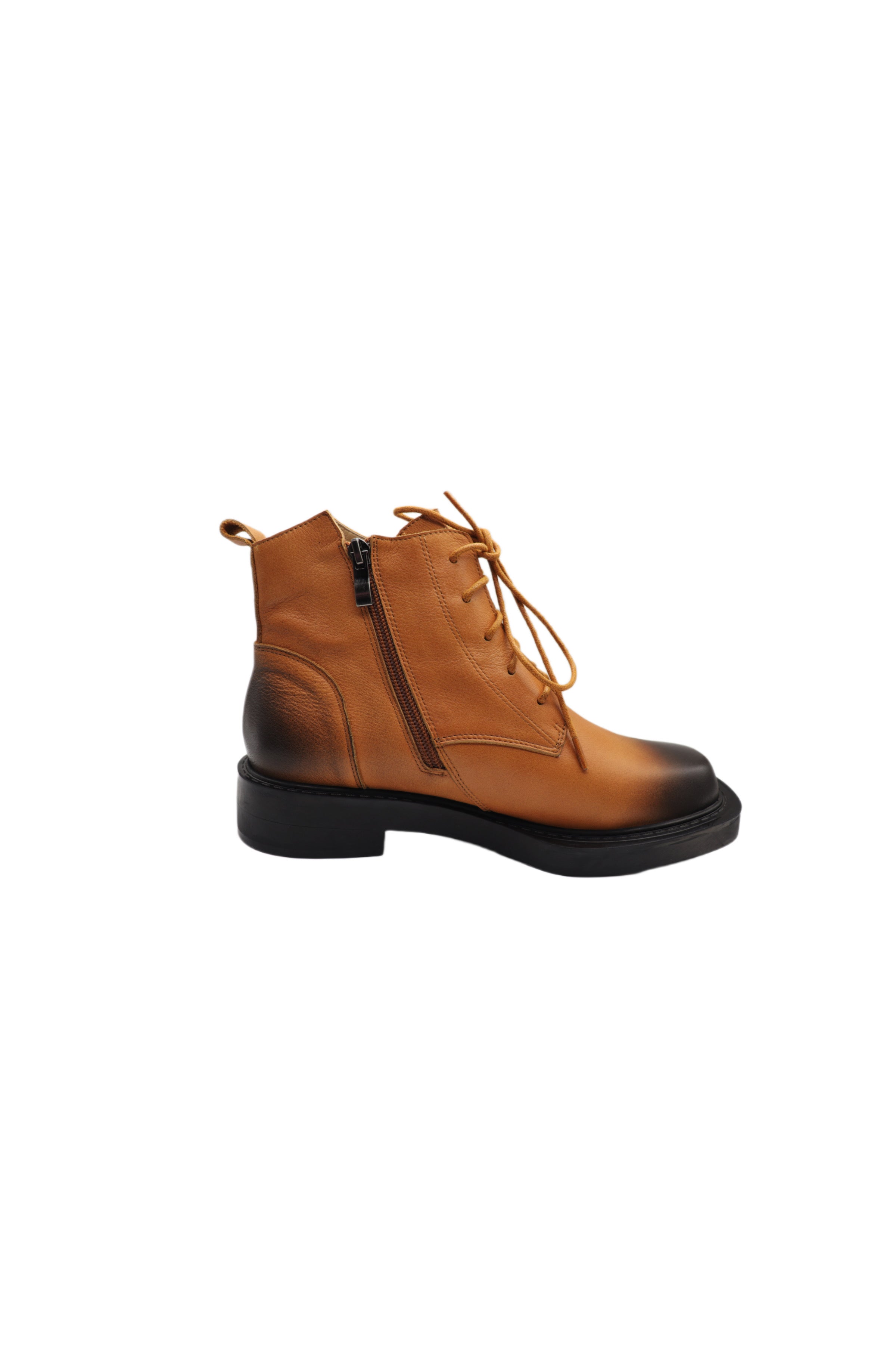 Women's Brown British Style Retro Square Toe Shoes