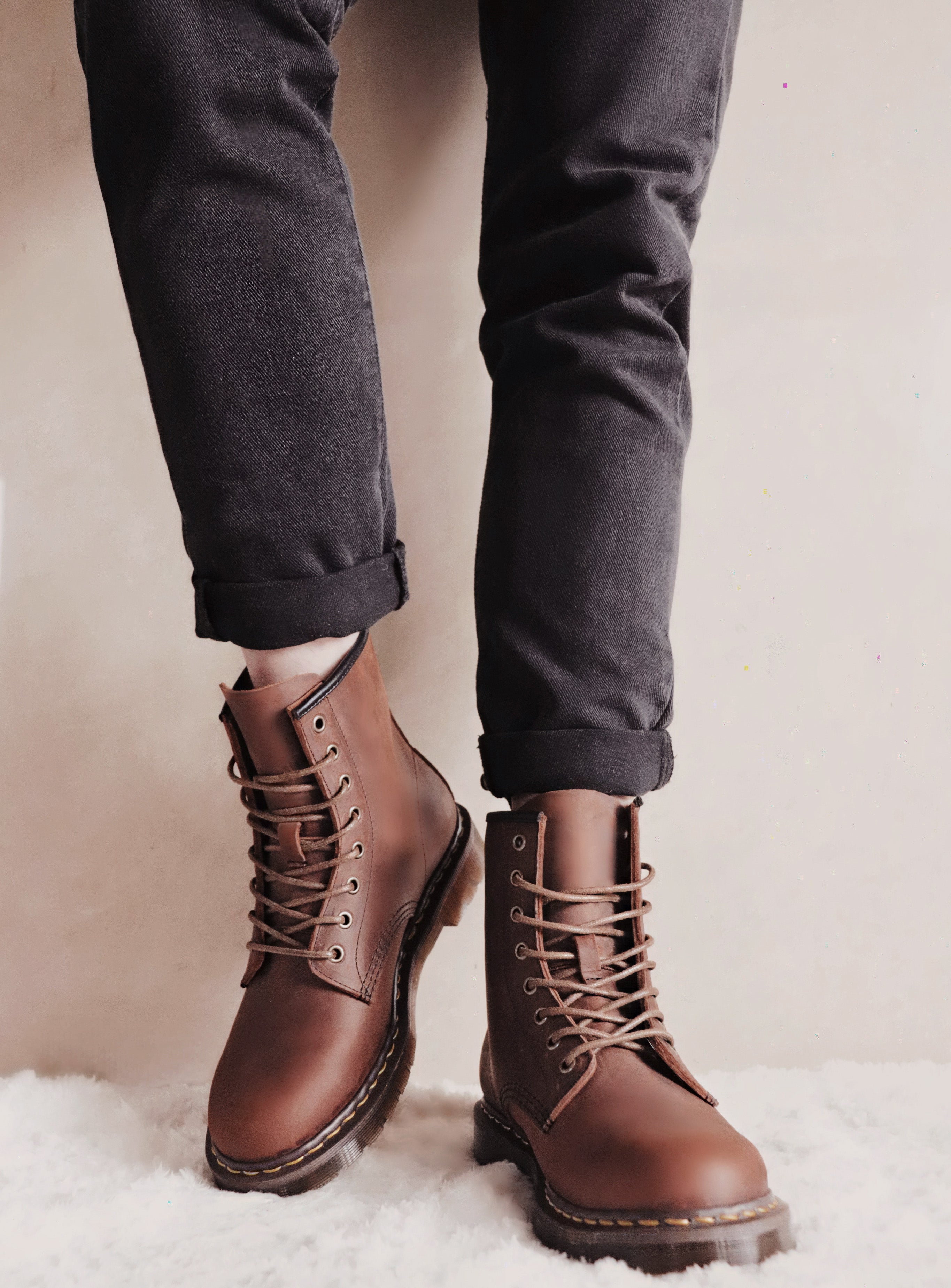 Men's Eden Brown Full-grain Leather Goodyear Welt Boots