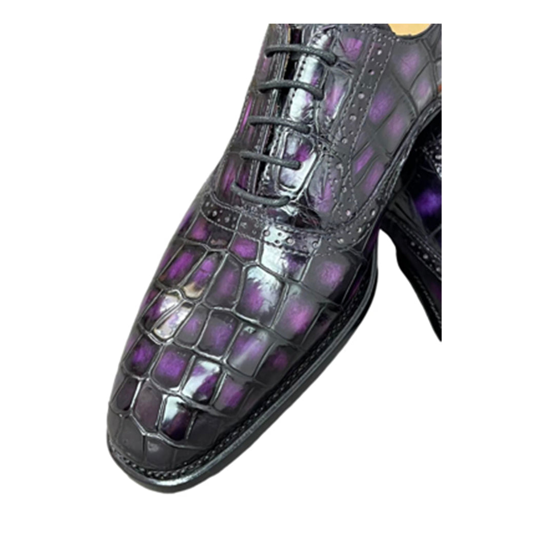 purple Alligator Monk Strap Oxford