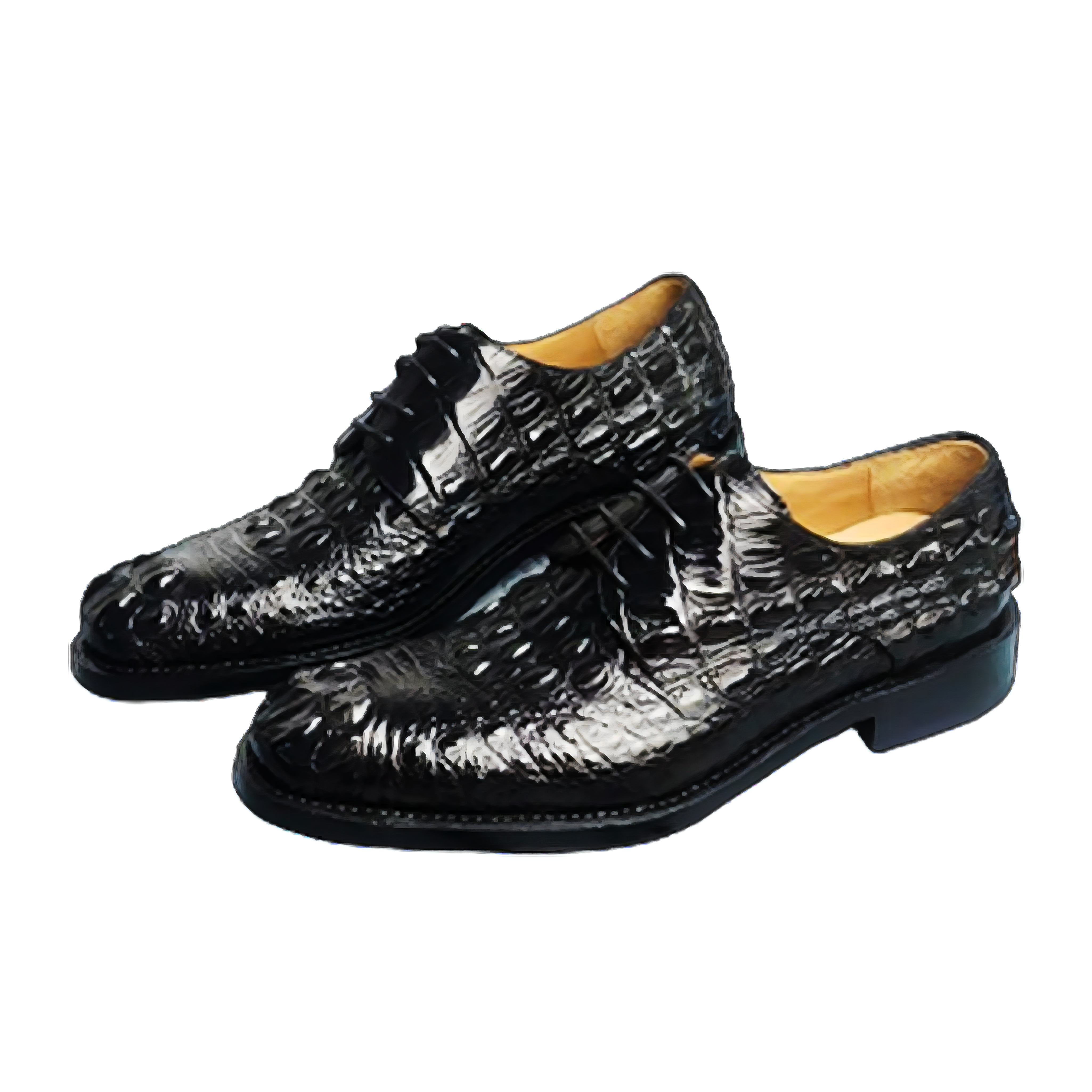 Black Alligator Lace-Up Boots
