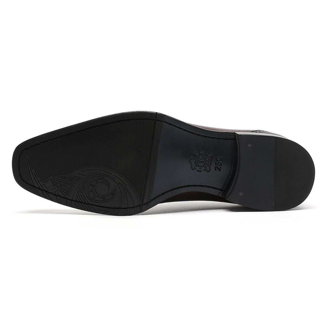Dark Brown Cowhide Shoes For Mens