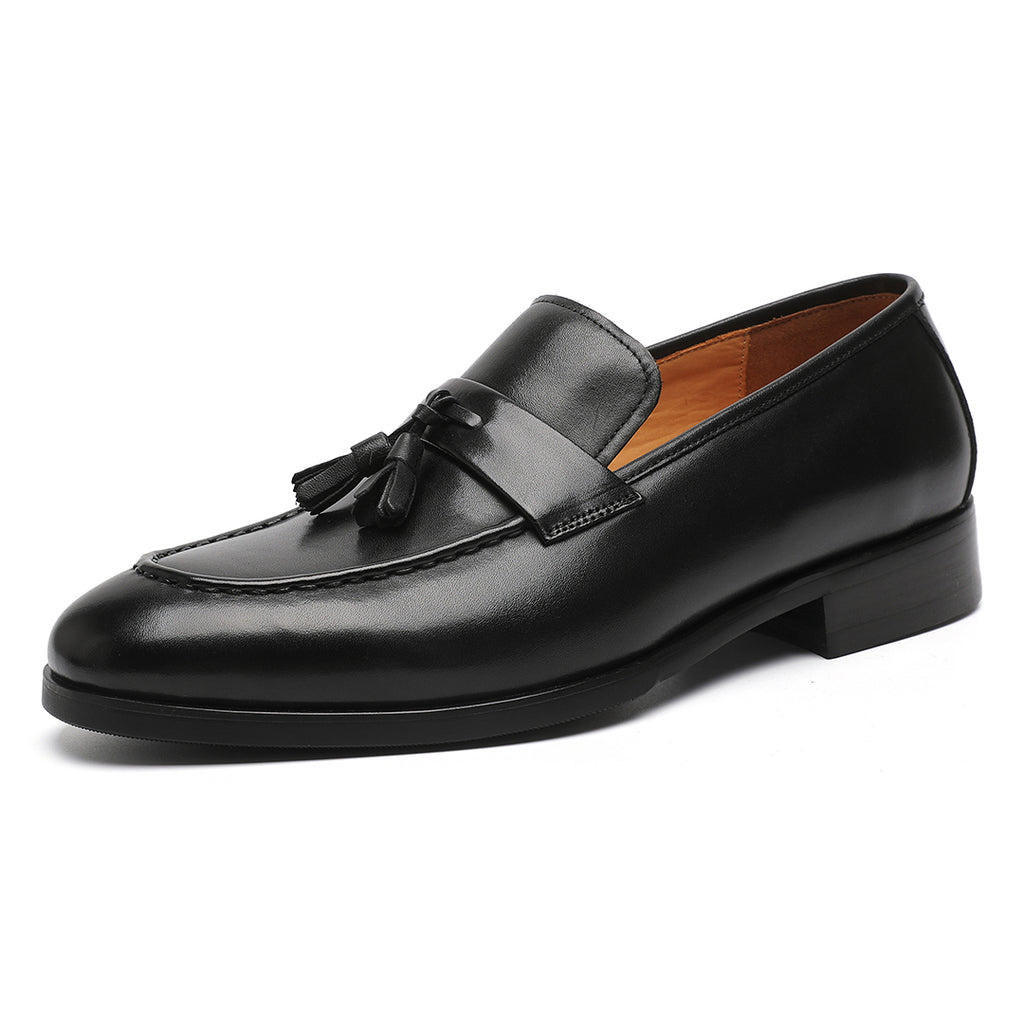 Men's Black Shiny Classic Tassel Penny Loafer Men's Black Shiny Classic Tassel Penny Loafer