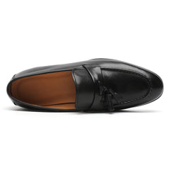 Men's Black Shiny Classic Tassel Penny Loafer