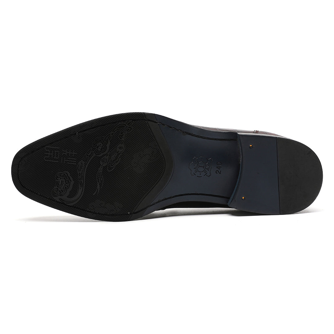 Men's Burgendy Calfskin Moc Toe Bit Loafer