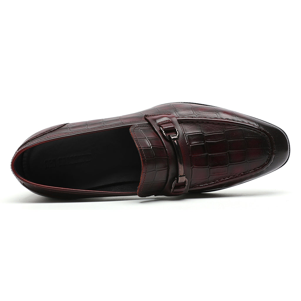 Lombardy Men's Crocodile Calfskin Bit Almond Toe Loafers main image 1