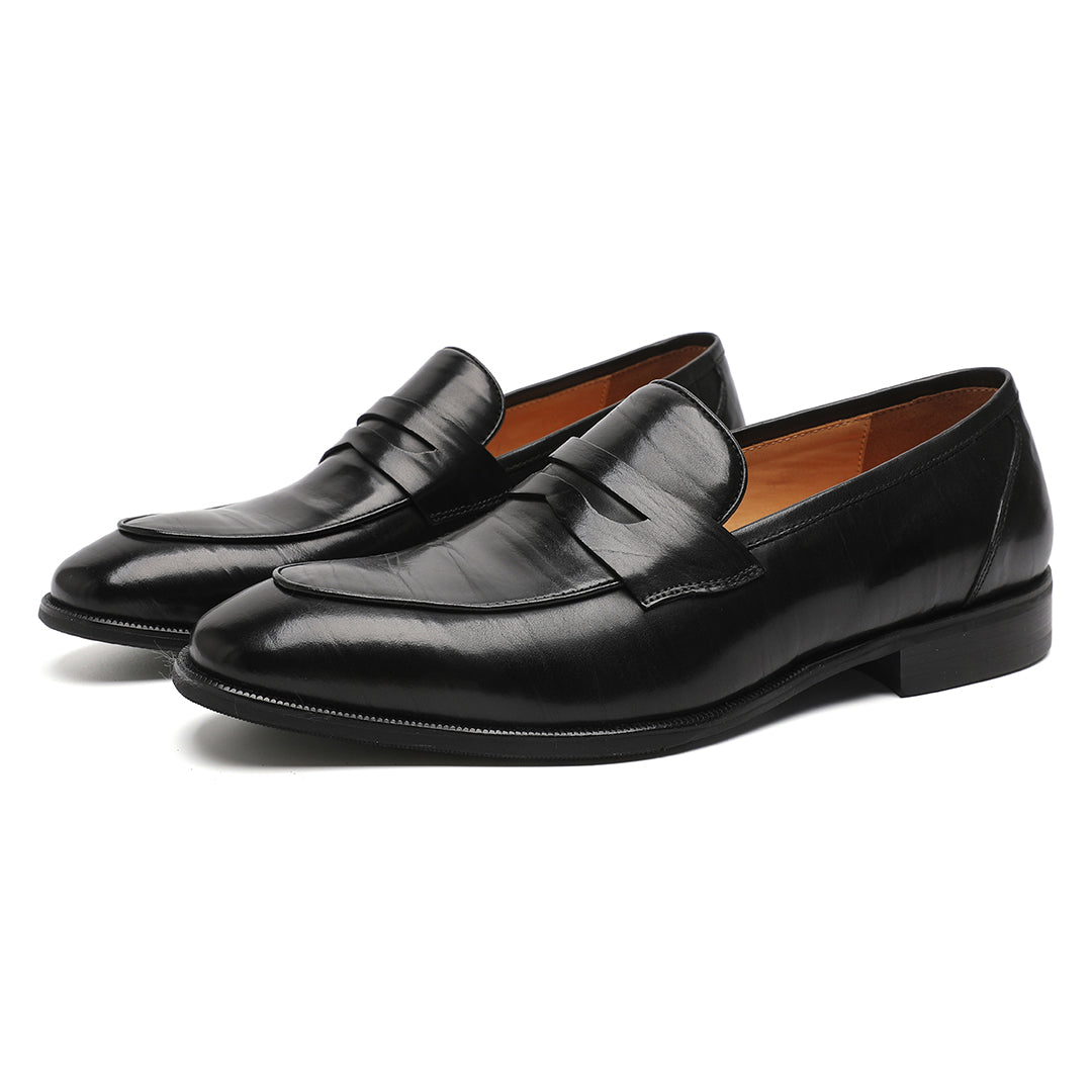 Men's Black Calfskin Shiny Classic Penny Loafer