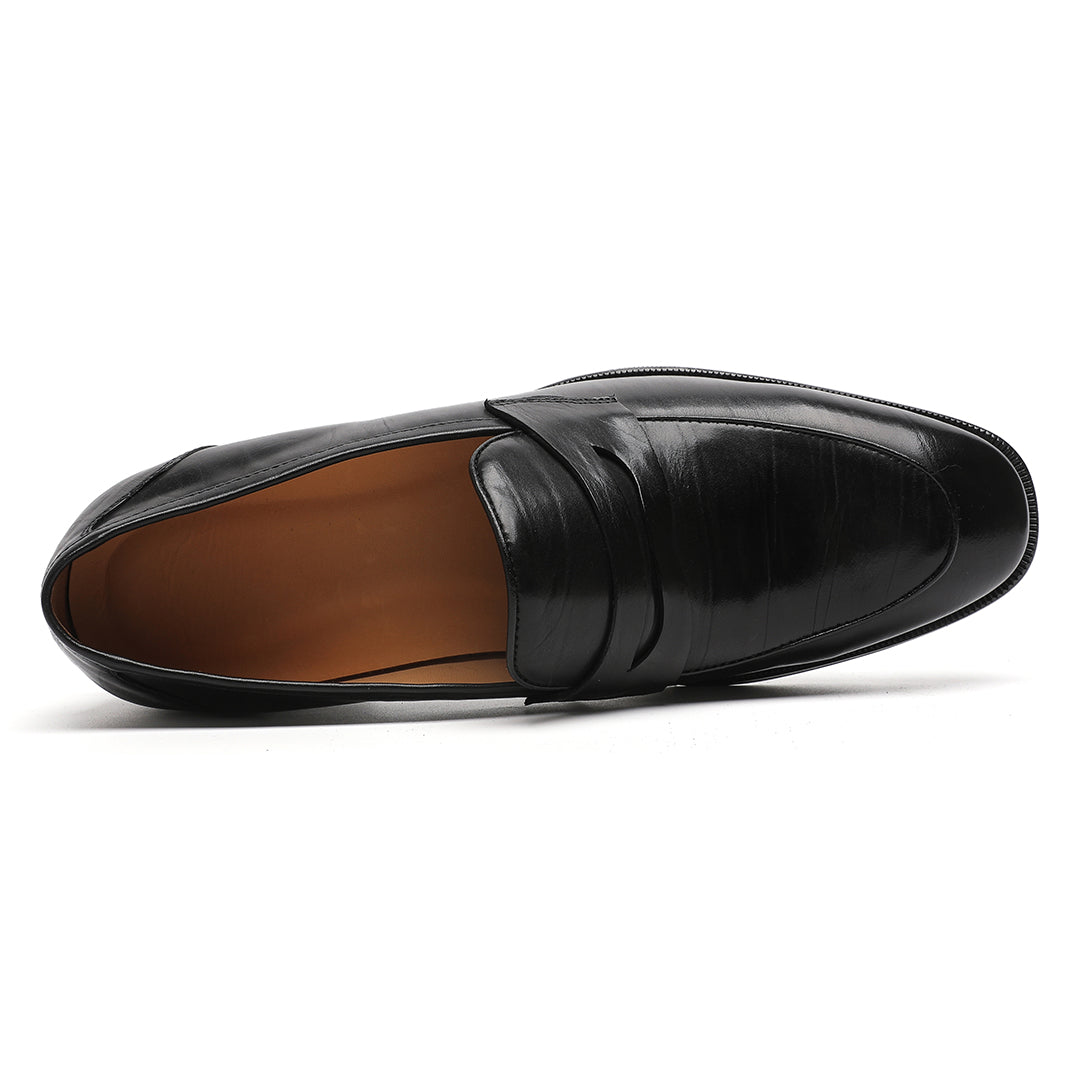 Men's Black Calfskin Shiny Classic Penny Loafer