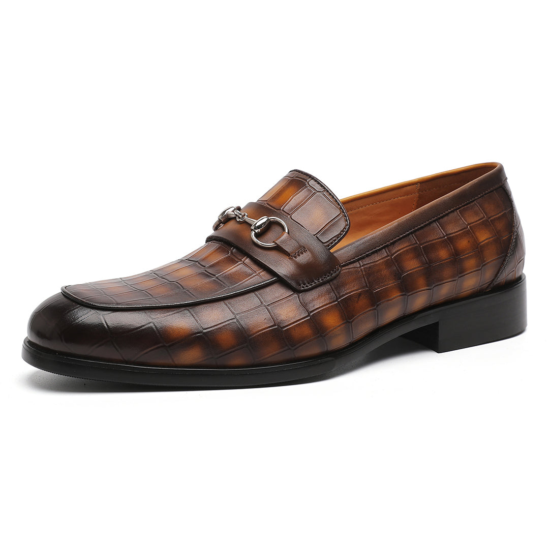MEN'S SHOES BROWN EXOTIC CROCODILE