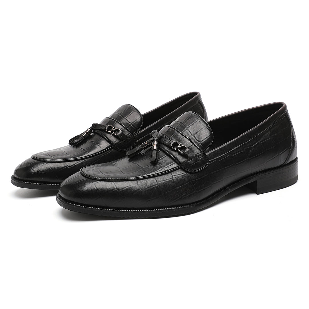 Men's Black Calfskin Classic Tassel Penny Loafer