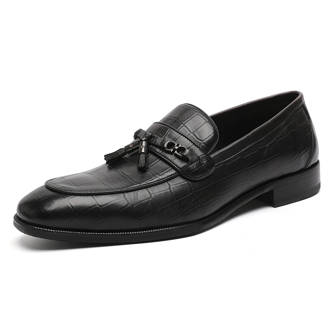 MEN'S SHOES BLACK EXOTIC CROCODILE