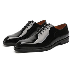 Black Men's Clinton Tux Cap-Toe Oxford Leather Dress Shoes