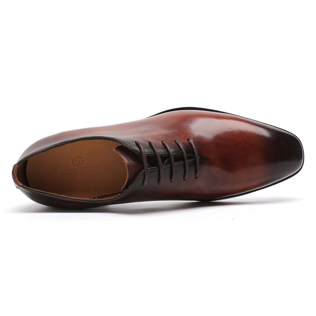 Brown Men's Clinton Tux Cap-Toe Oxford Leather Dress Shoes