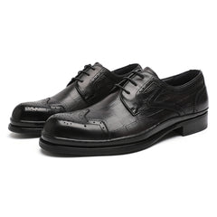 Black Cowhide Shoes For Mens