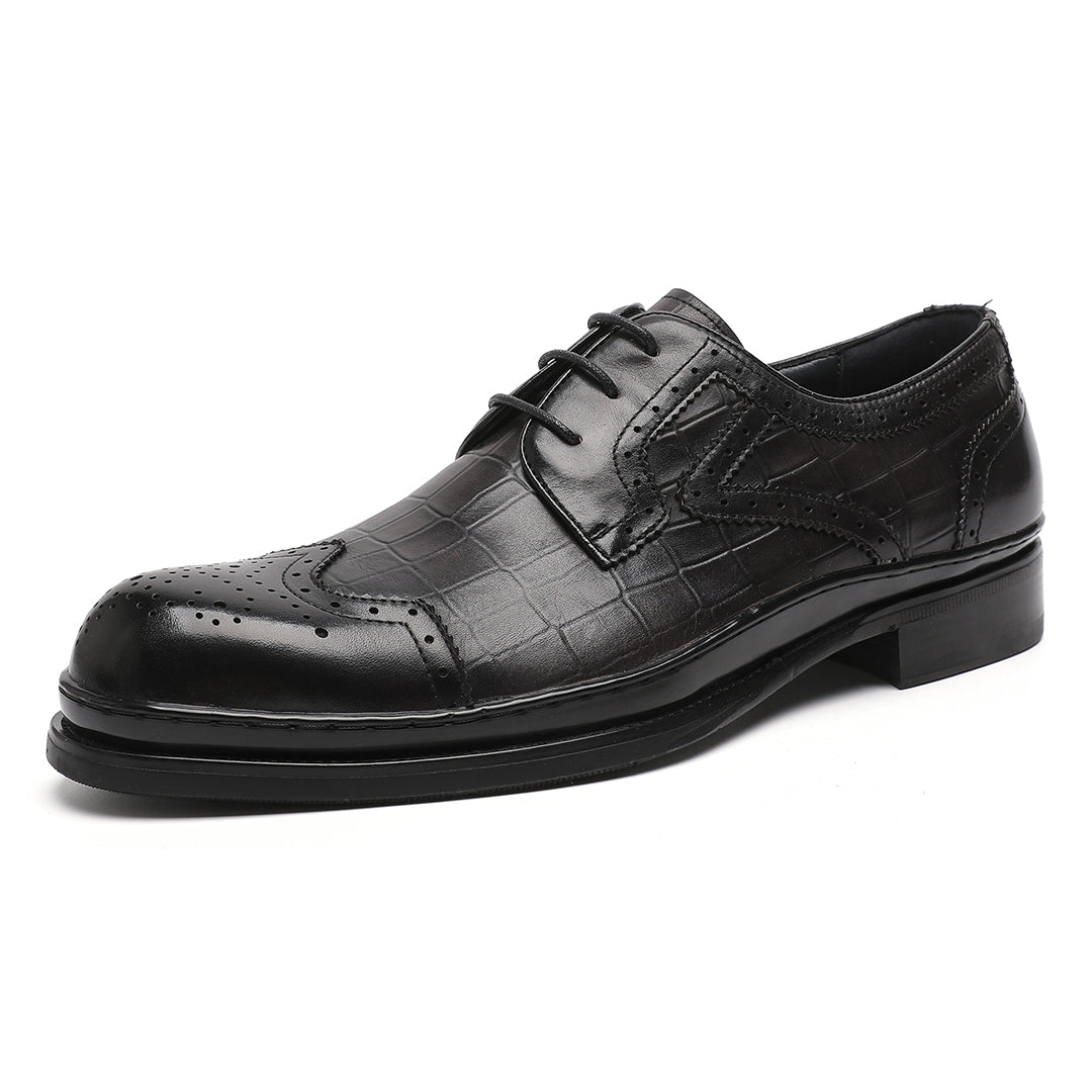Black Cowhide Shoes For Mens