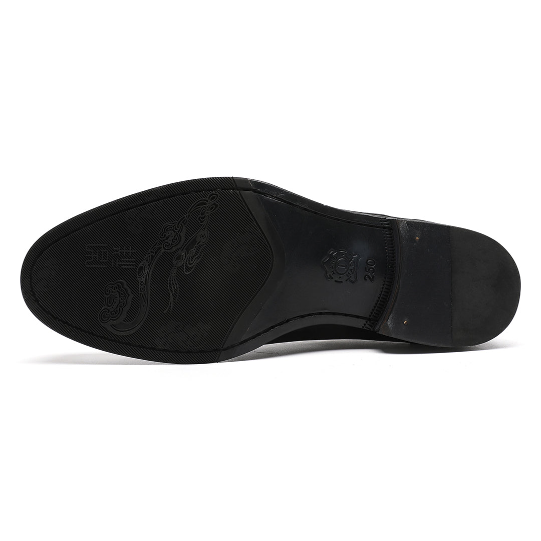 Black Cowhide Shoes For Mens