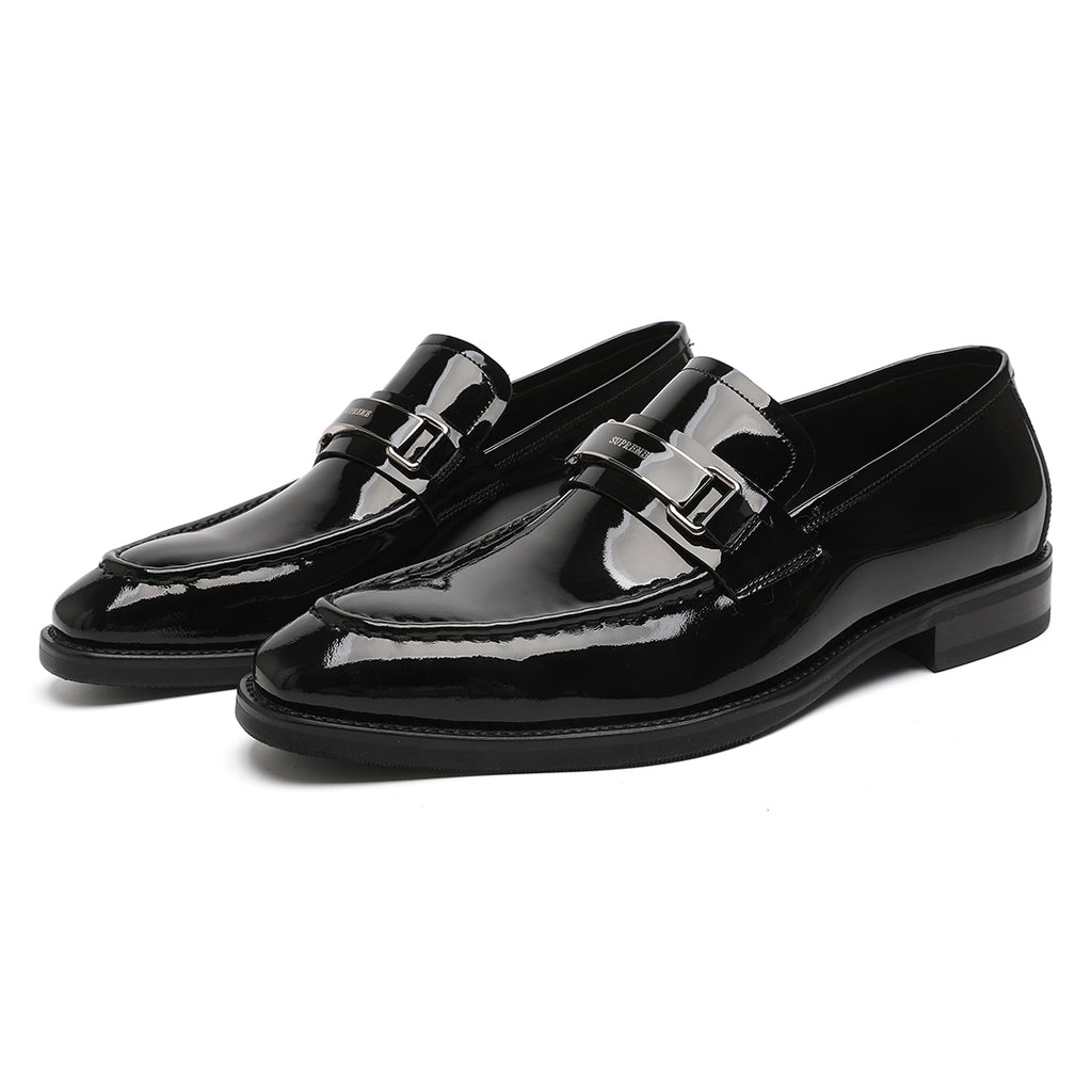 Men's Black Shiny Patent Leather Formal Bit Loafer 10 US