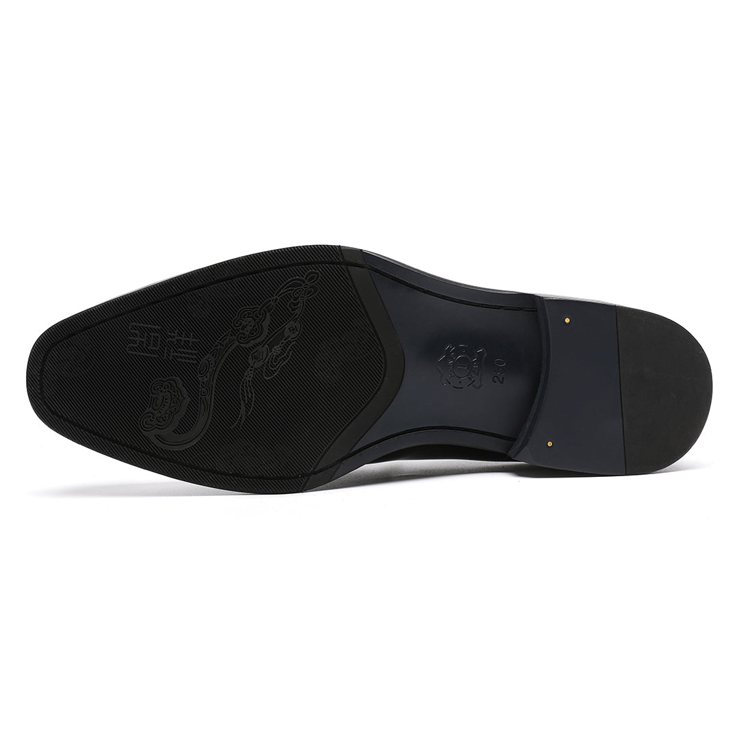 Men's Black Shiny Patent Leather Formal Bit Loafer