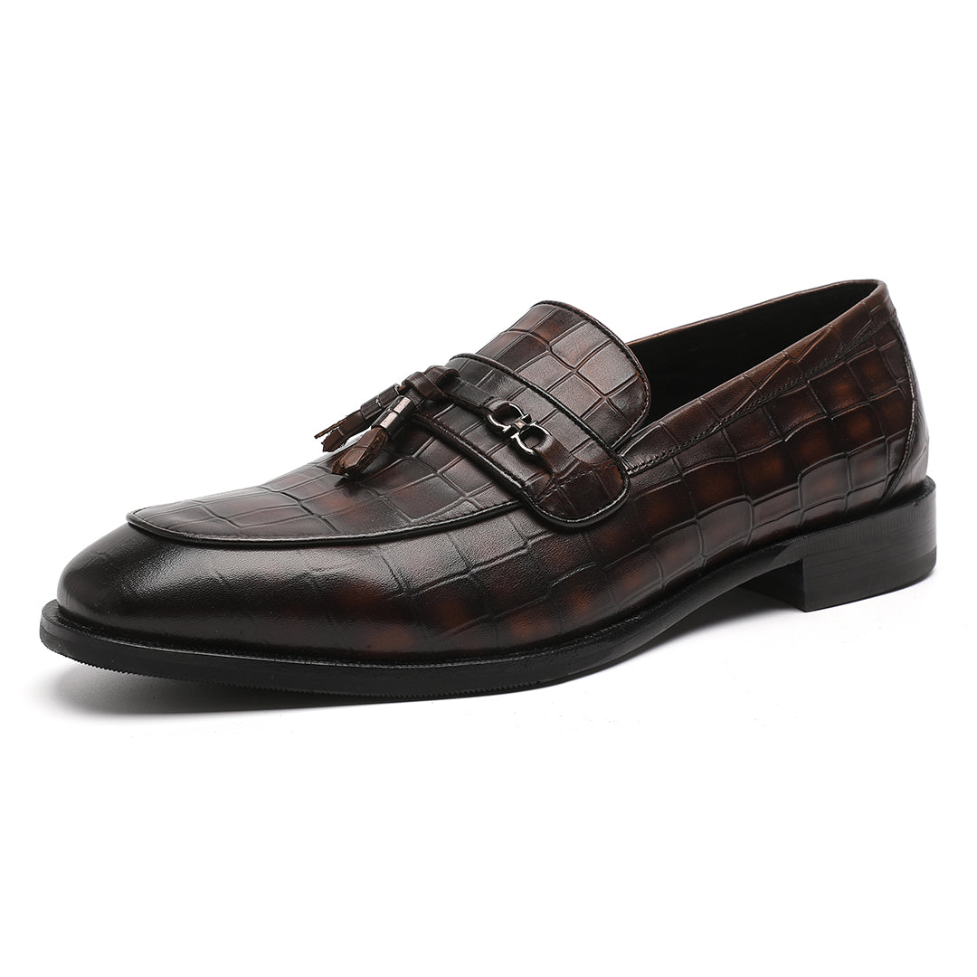 Unique Calfskin embryo Dark Brown Slip-on Loafer