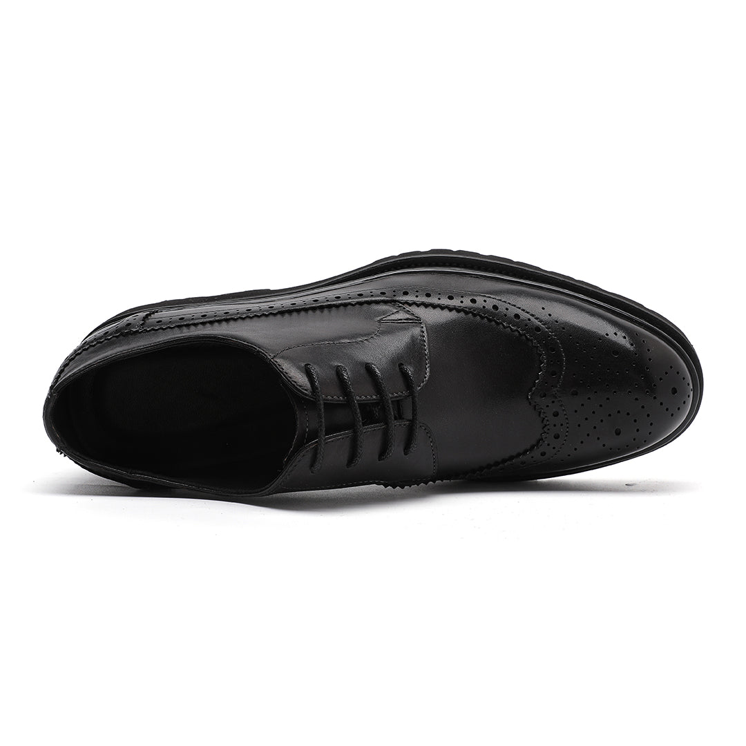 Black Cowhide Shoes For Mens