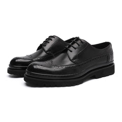 Black Cowhide Shoes For Mens